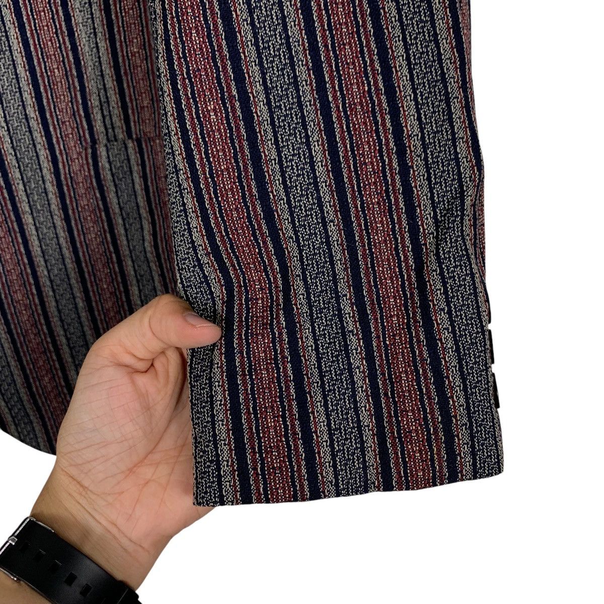 Vintage THREE JET Wool Striped Tailored Jacket Blazer #2879-C130 Size 42R - 7 Thumbnail