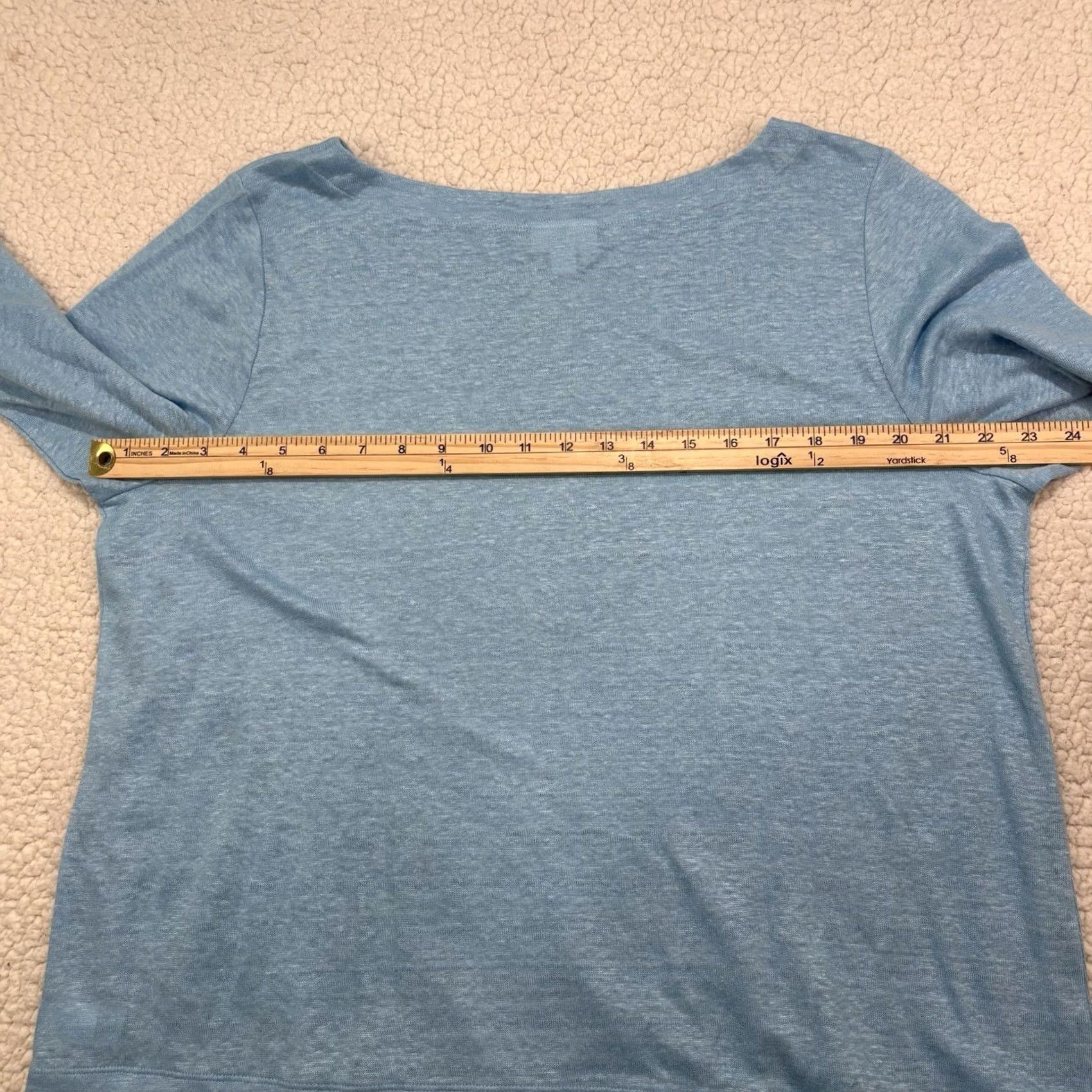 J. Jill J. Jill Blouse Tunic 3/4 Sleeve Linen Blue Layered Look Petite Women Size L / US 10 / IT 46 - 8 Thumbnail