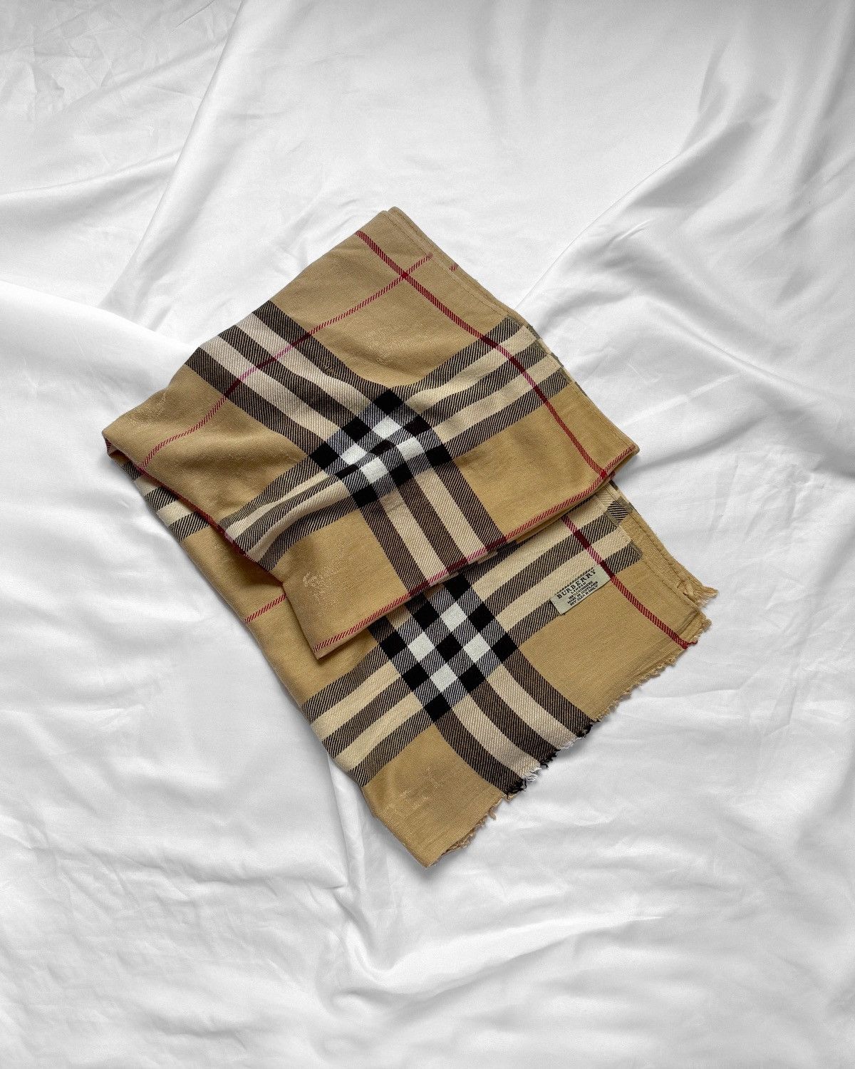 Vintage Burberry Nova Check Cashmere Scarf