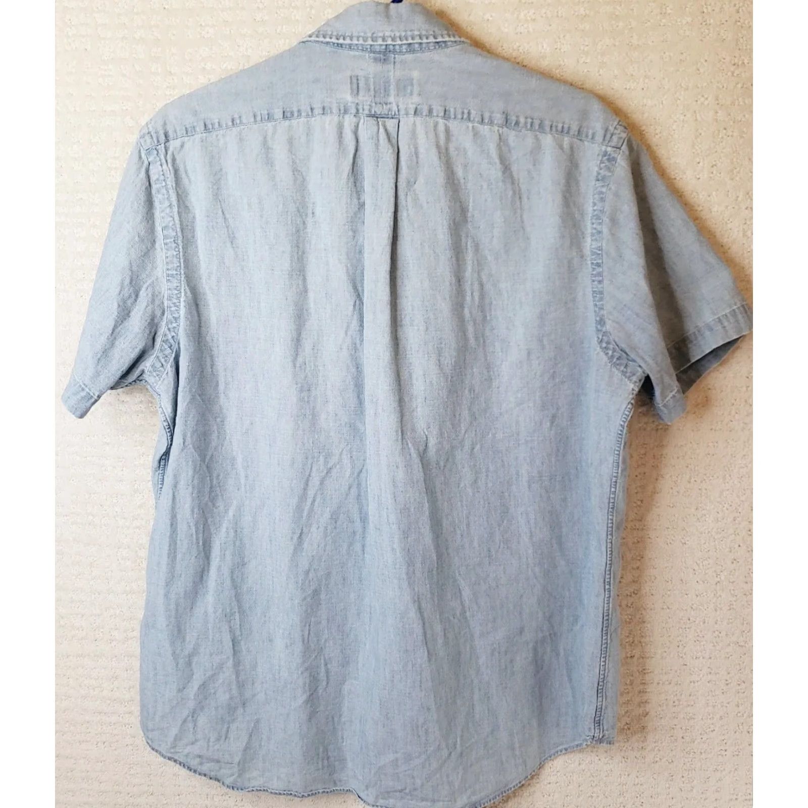Ralph Lauren Ralph Lauren Denim Chambray Short Sleeve Button-Down Shirt Mens L Blue Size US L / EU 52-54 / 3 - 6 Thumbnail