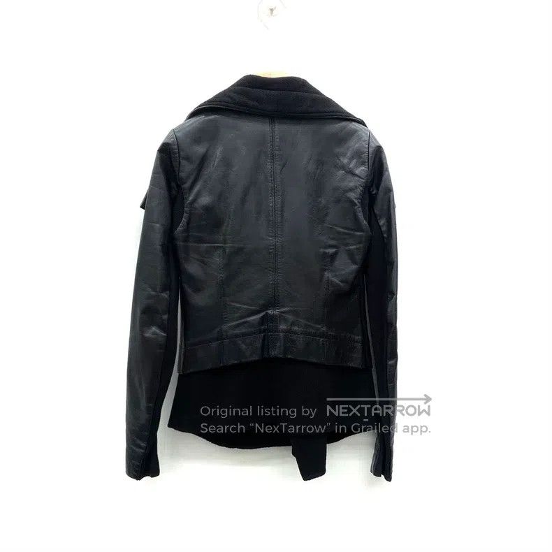 Rick Owens Rick Owens Black irregular lapel motorcycle leather jacket Size XS / US 0-2 / IT 36-38 - 2 Thumbnail