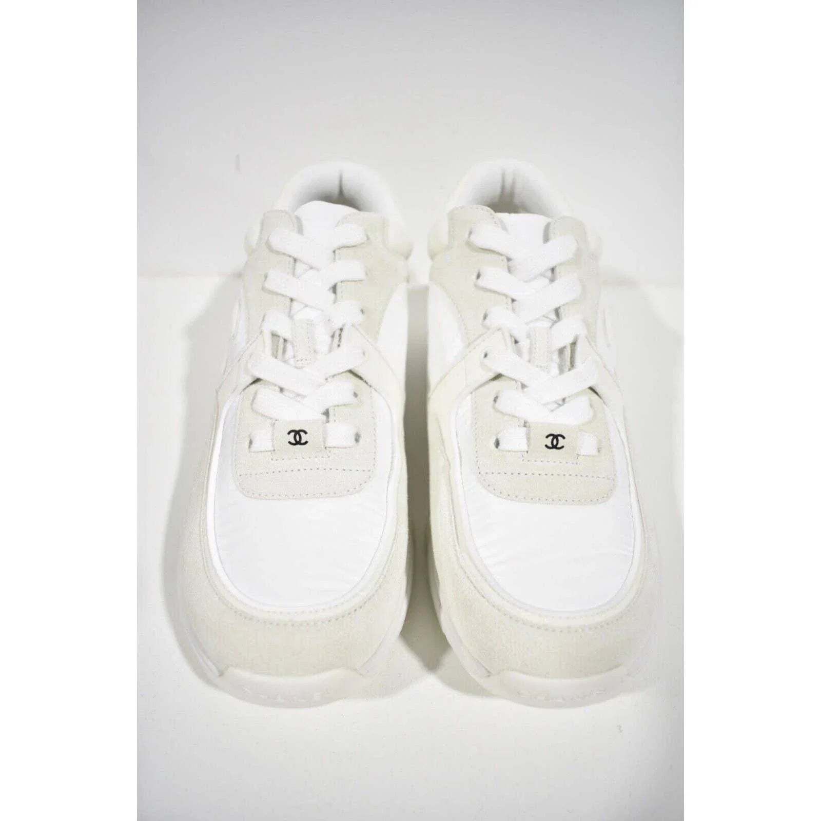 Chanel REV Classic Suede CC Lace Up Flat Runner Trainer Sneaker 37 Size US 7 / IT 37 - 5 Thumbnail