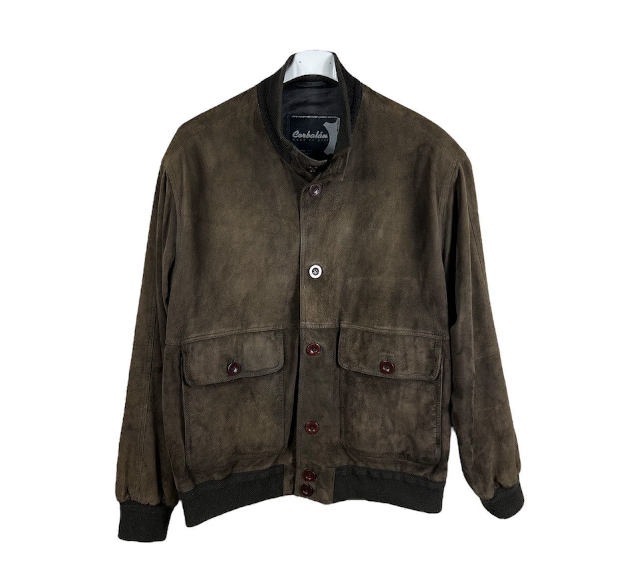 Vintage Vintage 90s Corbalan suede leather bomber aviator jacket Size US L / EU 52-54 / 3 - 1 Thumbnail