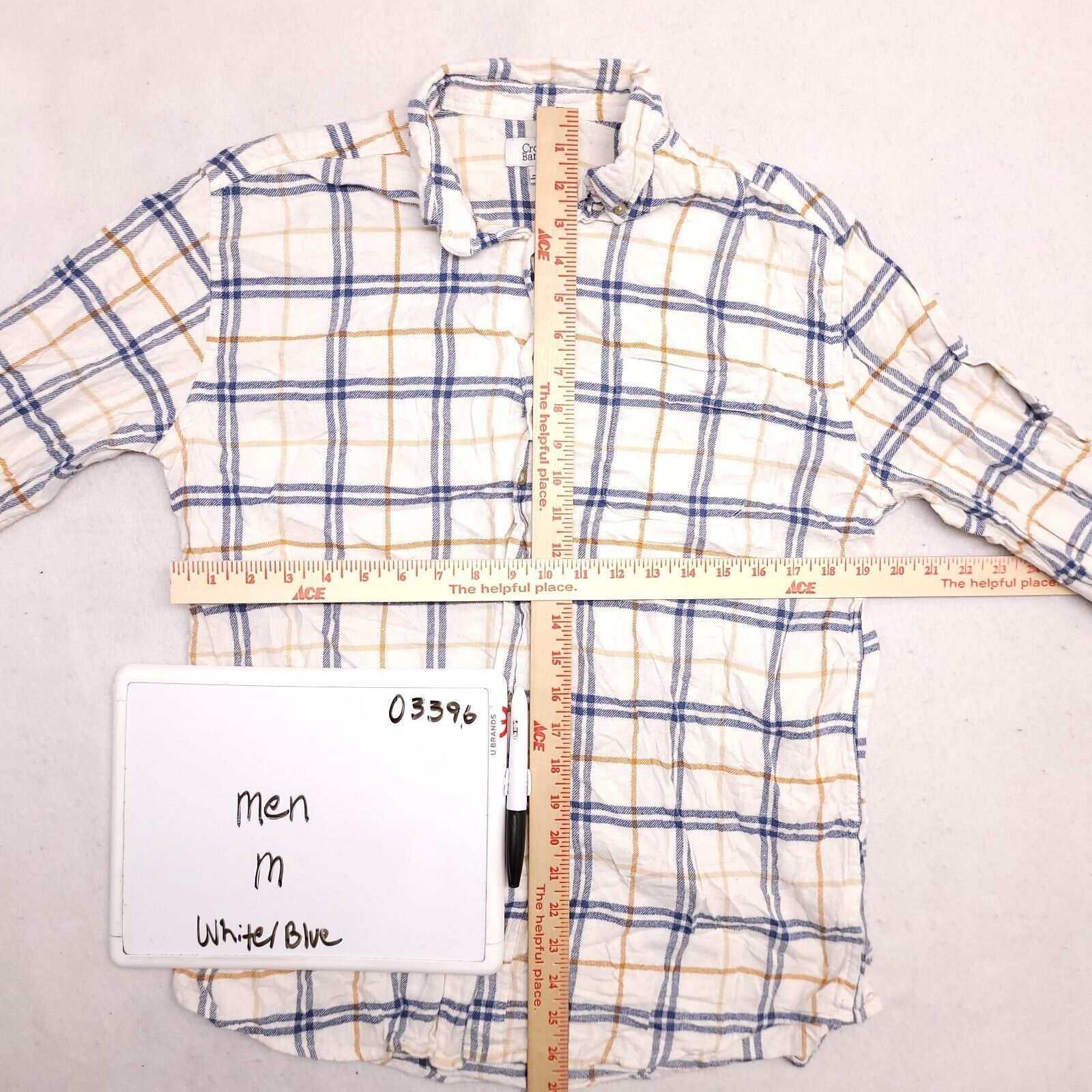 Croft & Barrow Croft & Barrow Windowpane Flannel Shirt Mens Size M White Size US M / EU 48-50 / 2 - 6 Thumbnail