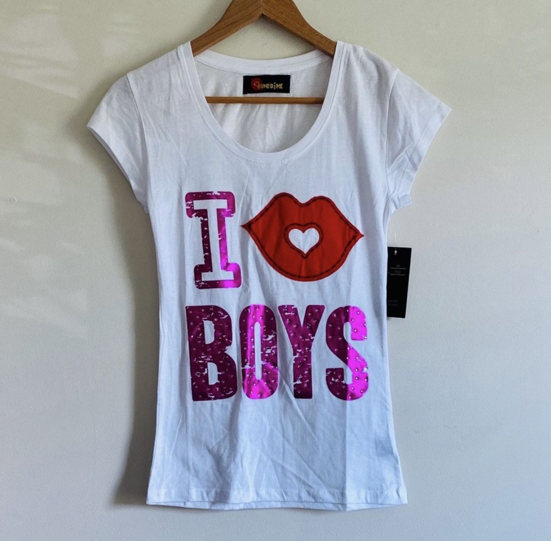 Other EMBELLISHED “I LOVE BOYS” FITTED GRAPHIC TSHIRT TOP SIZE XL Size XL / US 12-14 / IT 48-50 - 1 Thumbnail