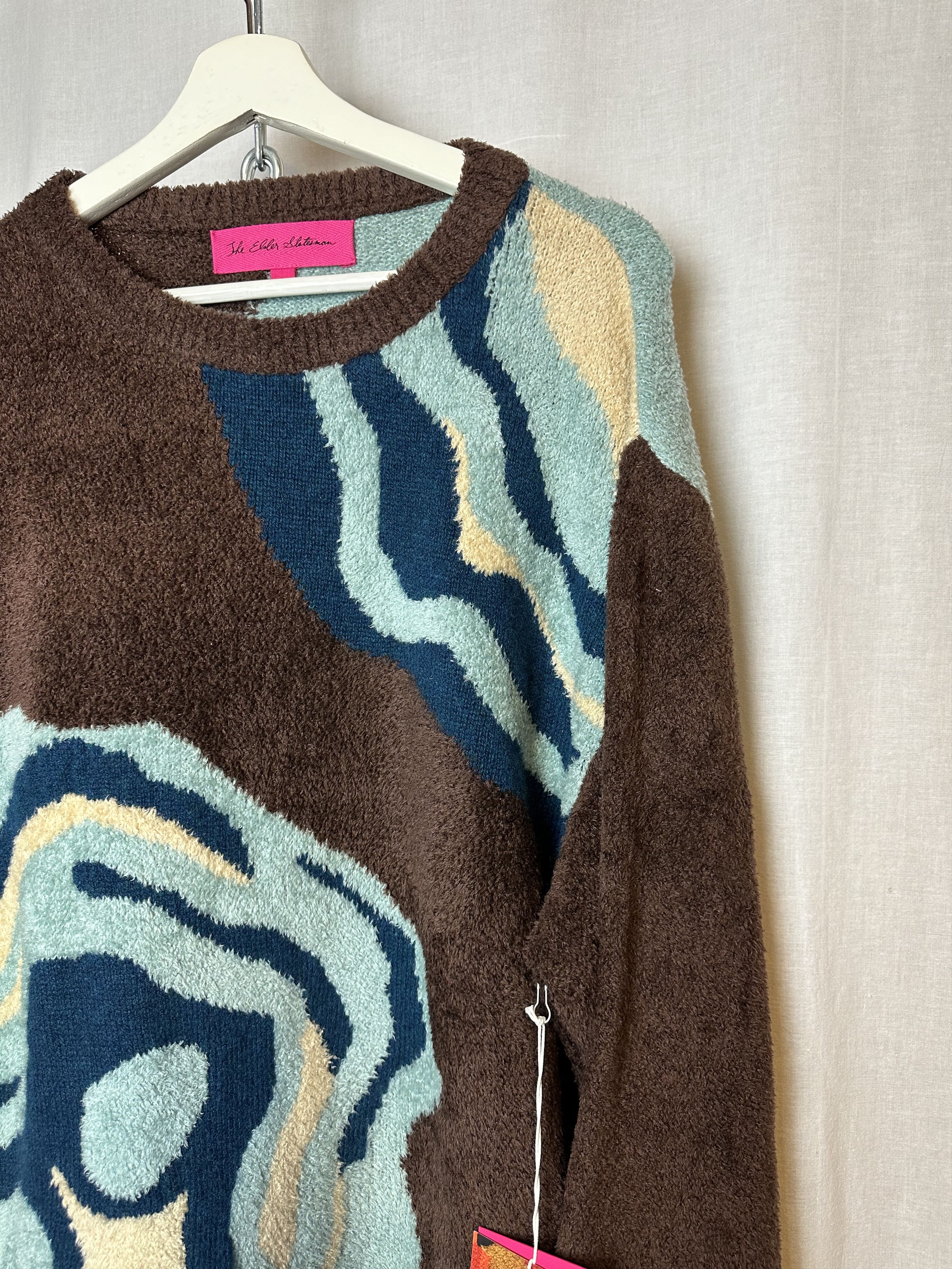 The Elder Statesman x Ollio Intarsia-Knit Bouclé Sweater Size US L / EU 52-54 / 3 - 2 Thumbnail