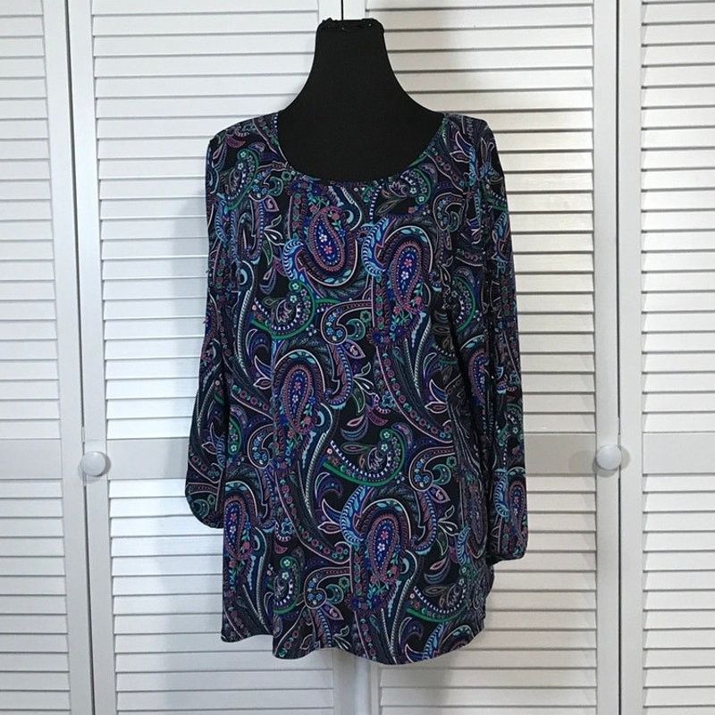 Other Investments Boho Vibrant Paisley Beaded Tunic Blouse XL Size XL / US 12-14 / IT 48-50 - 1 Thumbnail