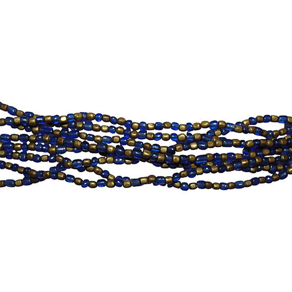 Designer India Blue Glass & Brass Bead Necklace Size ONE SIZE - 4 Thumbnail