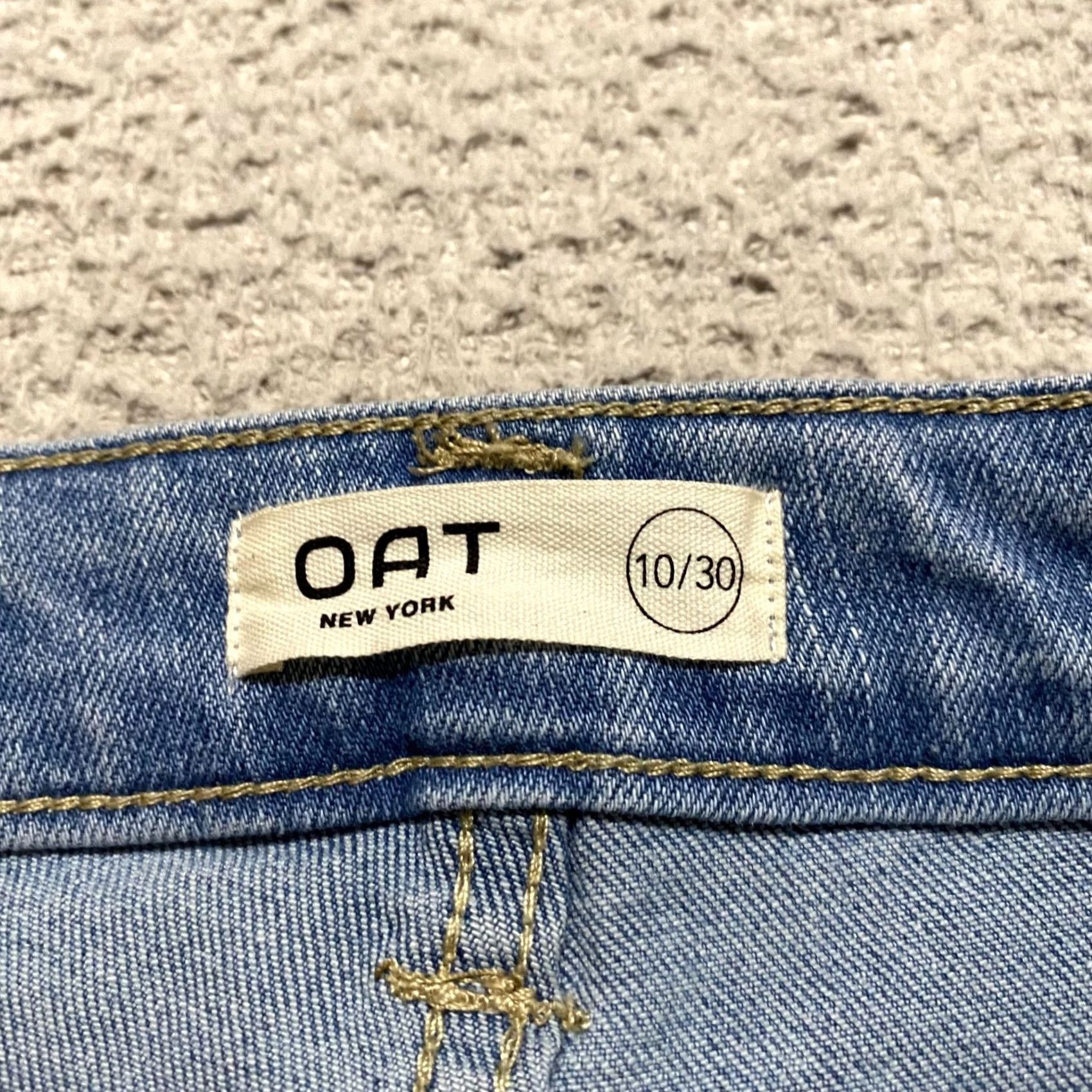 Denime OAT New York Womens Jeans Blue Denim Medium Wash Straight Raw Hem sz 10 Size 32" / US 10 / IT 46 - 3 Thumbnail