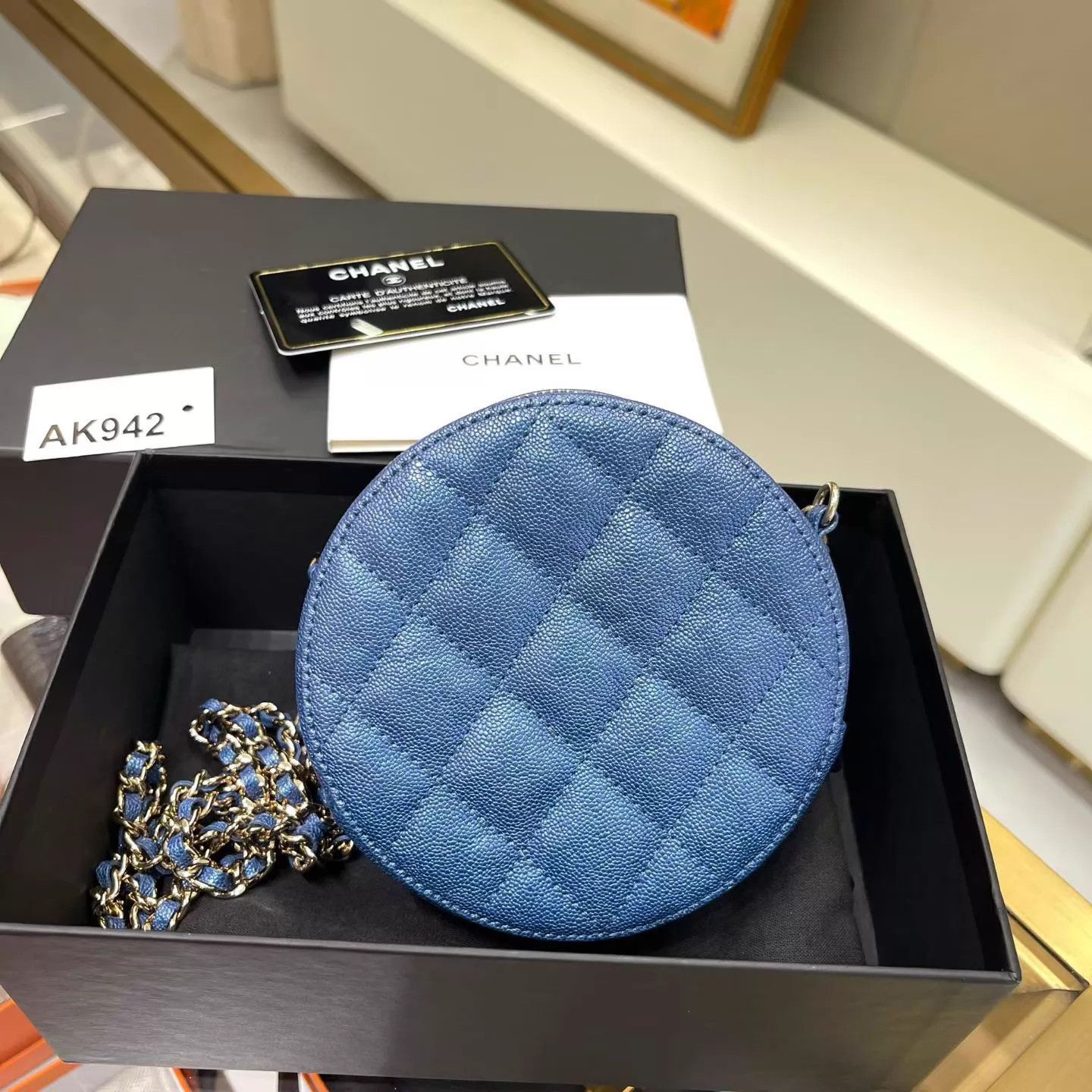 Chanel Chanel 19 Bag Blue Gold Caviar Chain 12x12x5cm Like New Size ONE SIZE - 5 Thumbnail