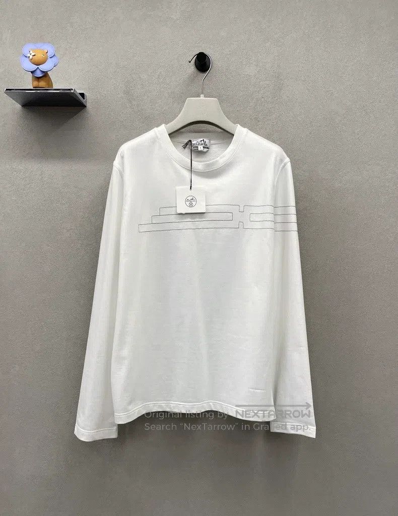 Hermes Long Sleeve T-Shirt, White