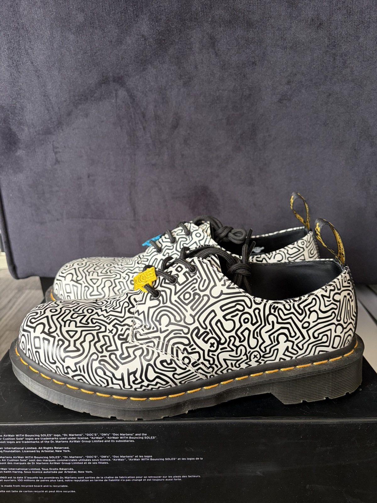 Dr. Martens Keith Haring 1461 Printed Leather Oxford Shoes Size US 10 / EU 43 - 3 Thumbnail