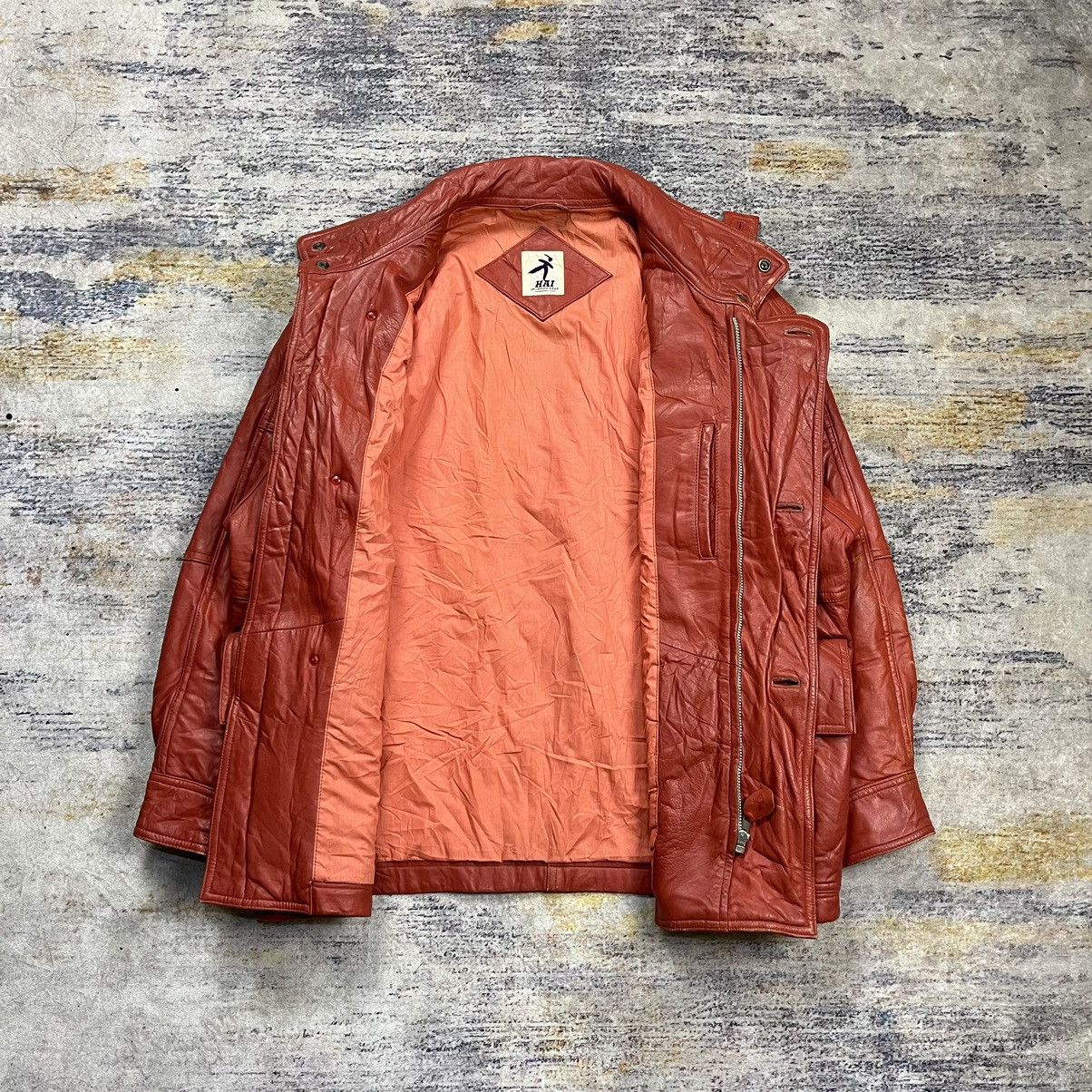 Hai Sporting Gear Vintage 90s Hai sporting gear multi pocket leather jacket Size US L / EU 52-54 / 3 - 9 Thumbnail