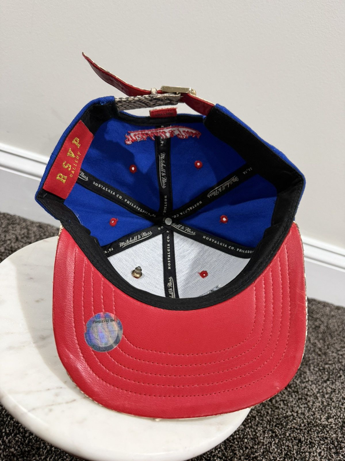 Just Don Just Don x Mitchell & Ness ABA New Jersey Americans Blue Hat Size ONE SIZE - 6 Thumbnail