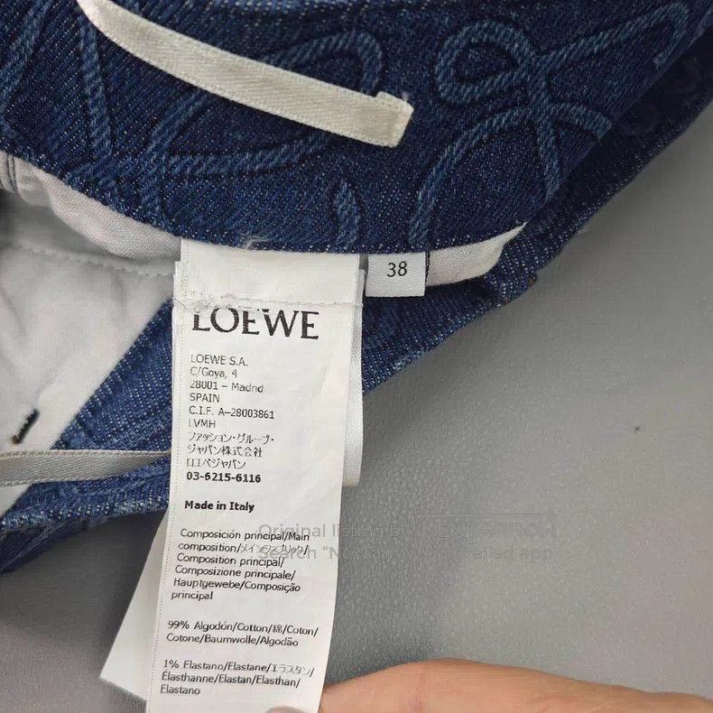 Loewe Loewe Asymmetrical Full Logo Leather Tag Denim Skirt Size 25" / US 0 / IT 36 - 6 Thumbnail