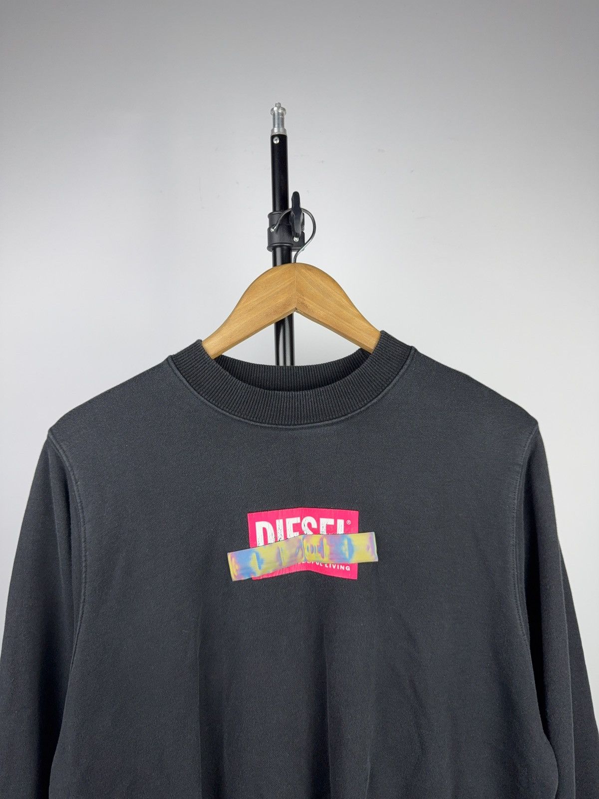 Diesel Diesel Y2K Holographic Logo luxury Sweatshirt Black Size M Size US M / EU 48-50 / 2 - 2 Thumbnail