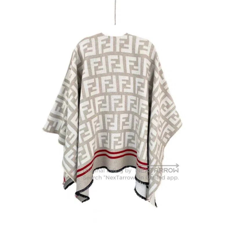Fendi Fendi Monogram Printed Wool Shawl Size ONE SIZE - 2 Thumbnail