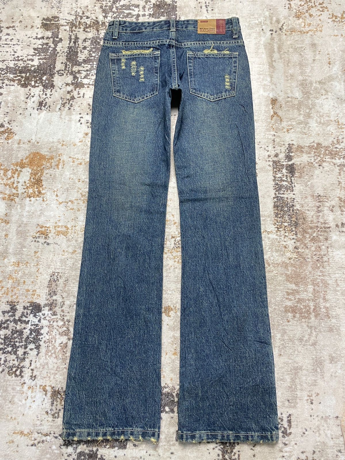 If Six Was Nine Distress Low BootCut Jeans Size 26" / US 2 / IT 38 - 7 Thumbnail