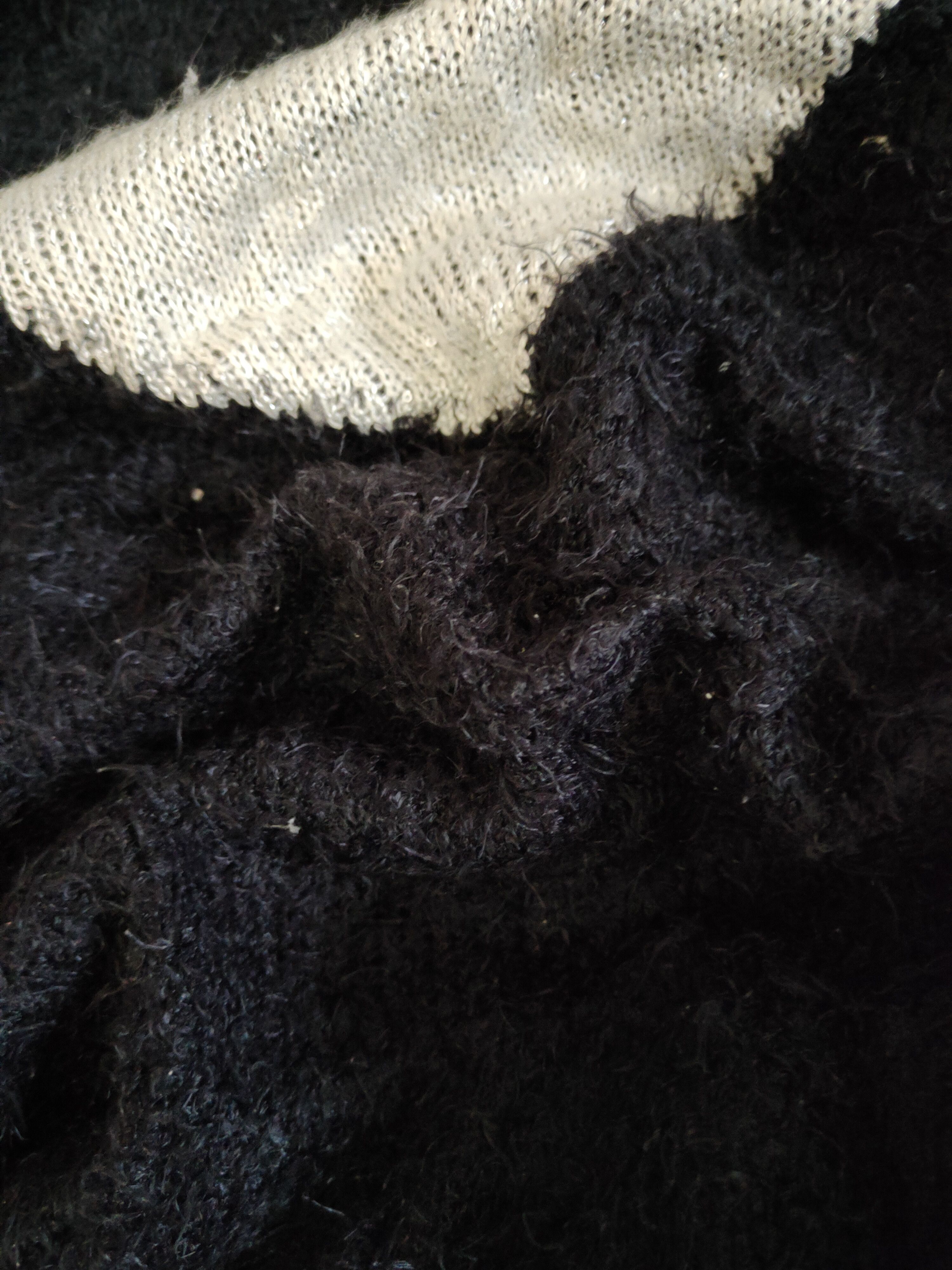 GU GU Black Shag Shaggy Fur Mohair Knitwear #S2161 Size S / US 4 / IT 40 - 10 Thumbnail
