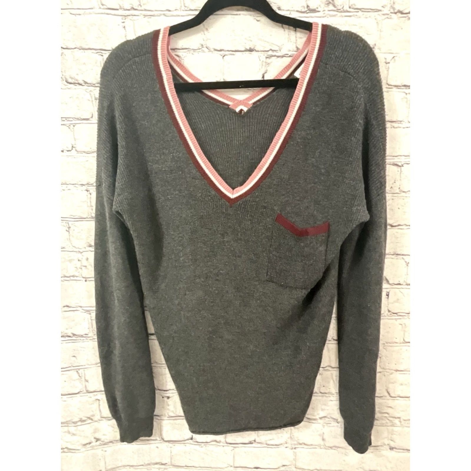 Vintage Hippie Rose Women's Long Sleeve Cable Knit Pullover Sweater XL Gray Rose Theme Pullover Casual Womens Size XL / US 12-14 / IT 48-50 - 2 Thumbnail