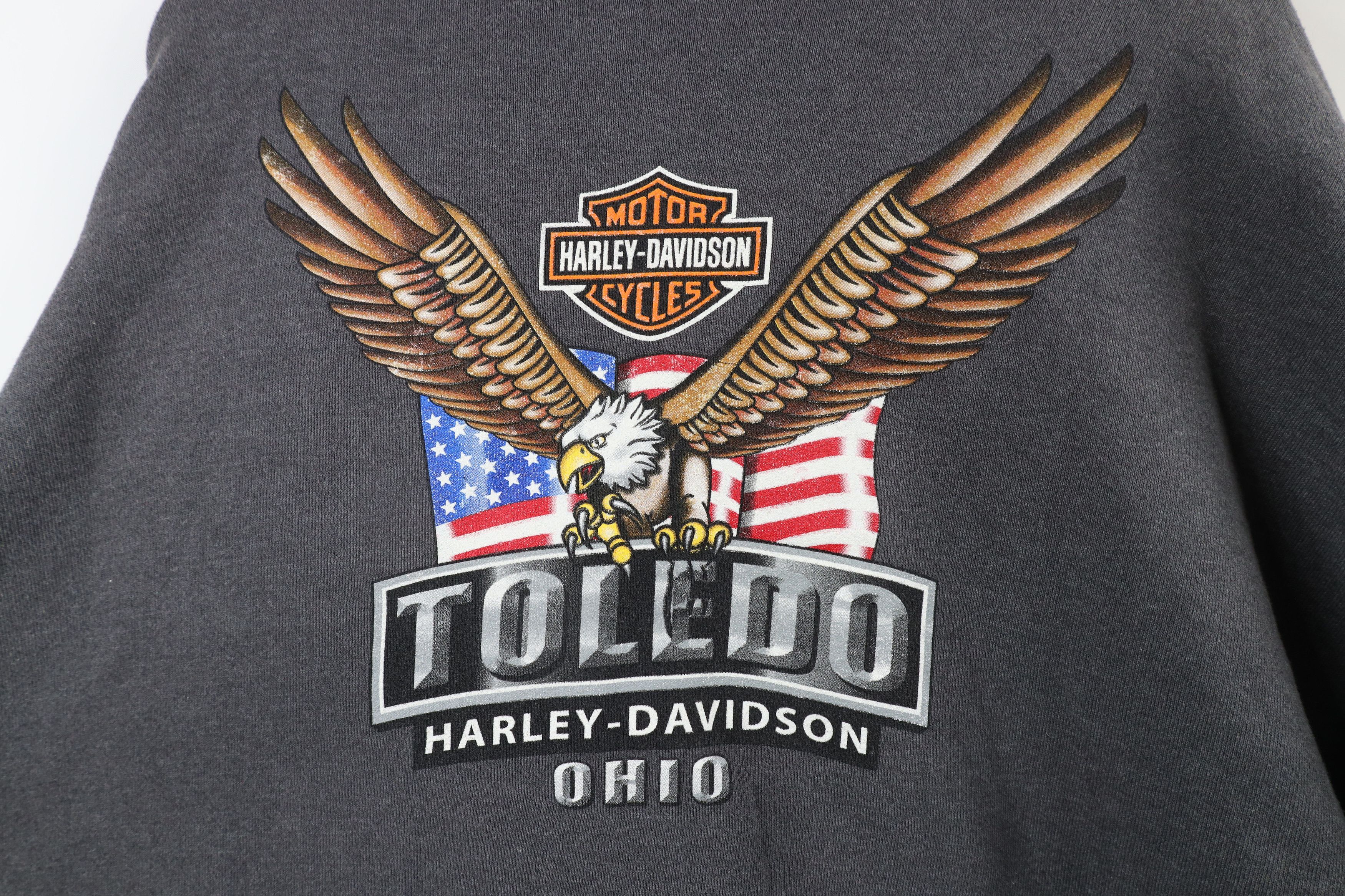 Harley Davidson Vintage Y2K 2007 Harley Davidson Out Eagle Flames Sweatshirt Size US XXL / EU 58 / 5 - 11 Thumbnail