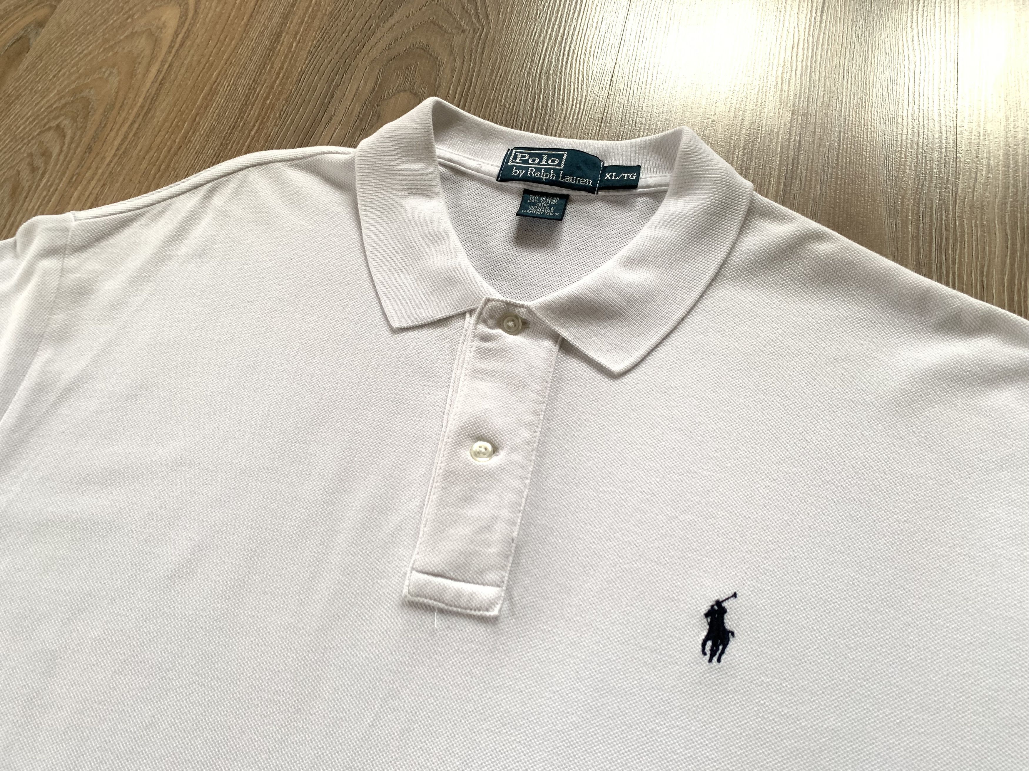 Polo Ralph Lauren Vintage Polo Ralph Lauren Cotton White Polo Size US XL / EU 56 / 4 - 4 Thumbnail