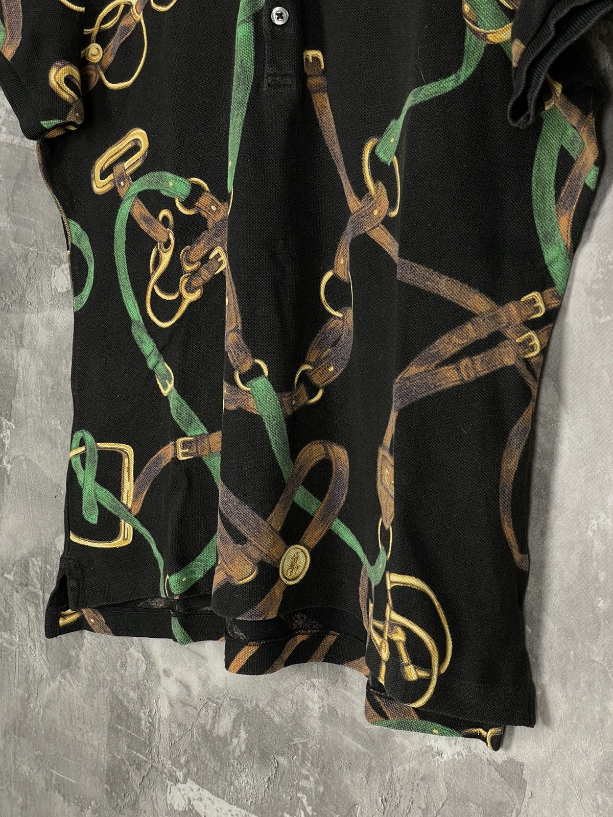 Polo Ralph Lauren × Ralph Lauren Polo Ralph Lauren Vintage Crazy Chains And Belts Logo Polo T Size L / US 10 / IT 46 - 9 Thumbnail
