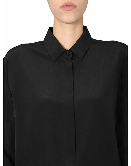 Saint Laurent Paris o1bcso1str0325 Shirt in Silk Crepe in Black Size XS / US 0-2 / IT 36-38 - 4 Thumbnail