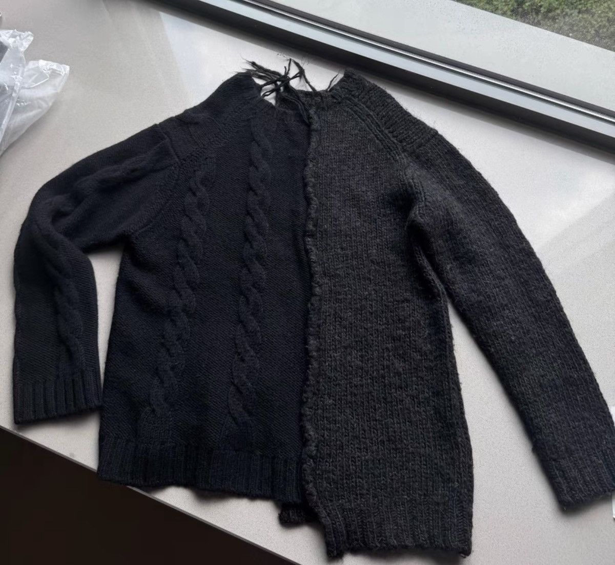 Yohji Yamamoto Runway Piece Yohji Yamamoto Black-Grey Wool Knitwear Size US L / EU 52-54 / 3 - 2 Thumbnail