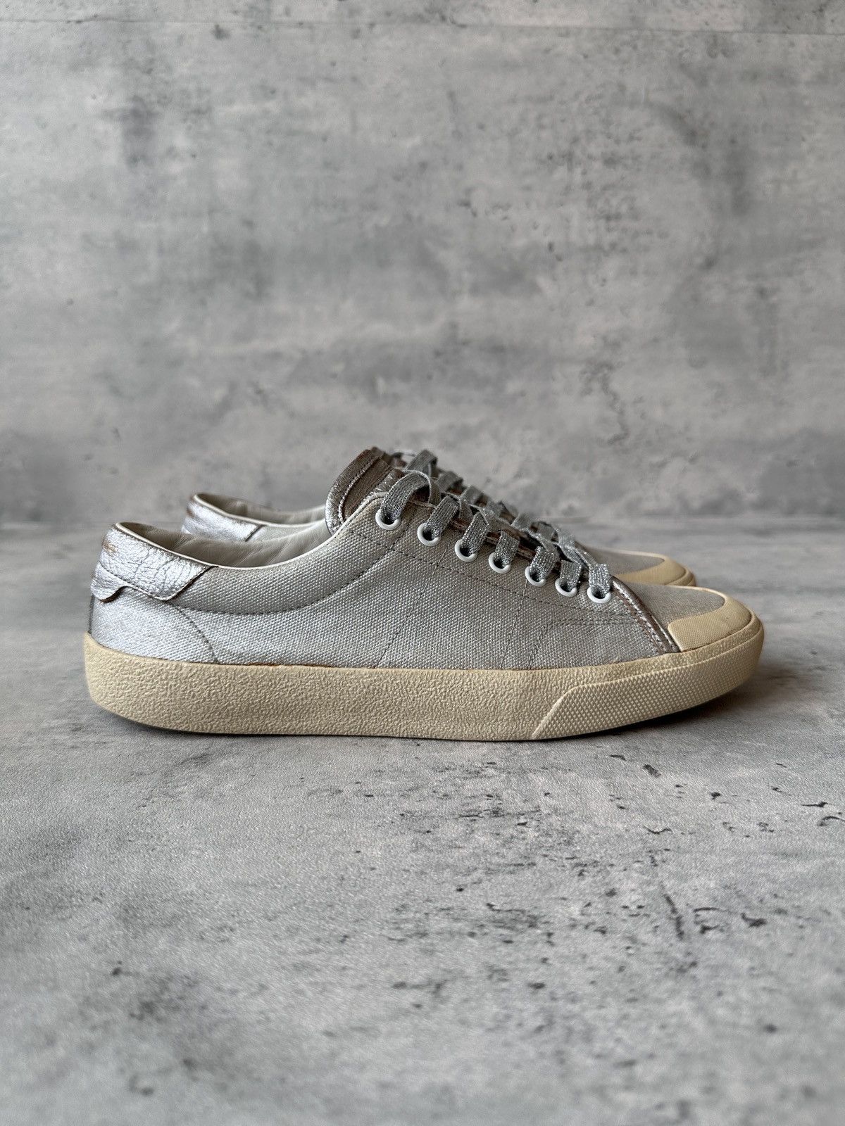 Saint Laurent Paris HEDI SLIMANE | SL/37 “METALLIC” COURT CLASSIC LOW TOP Size US 7 / EU 40 - 9 Thumbnail