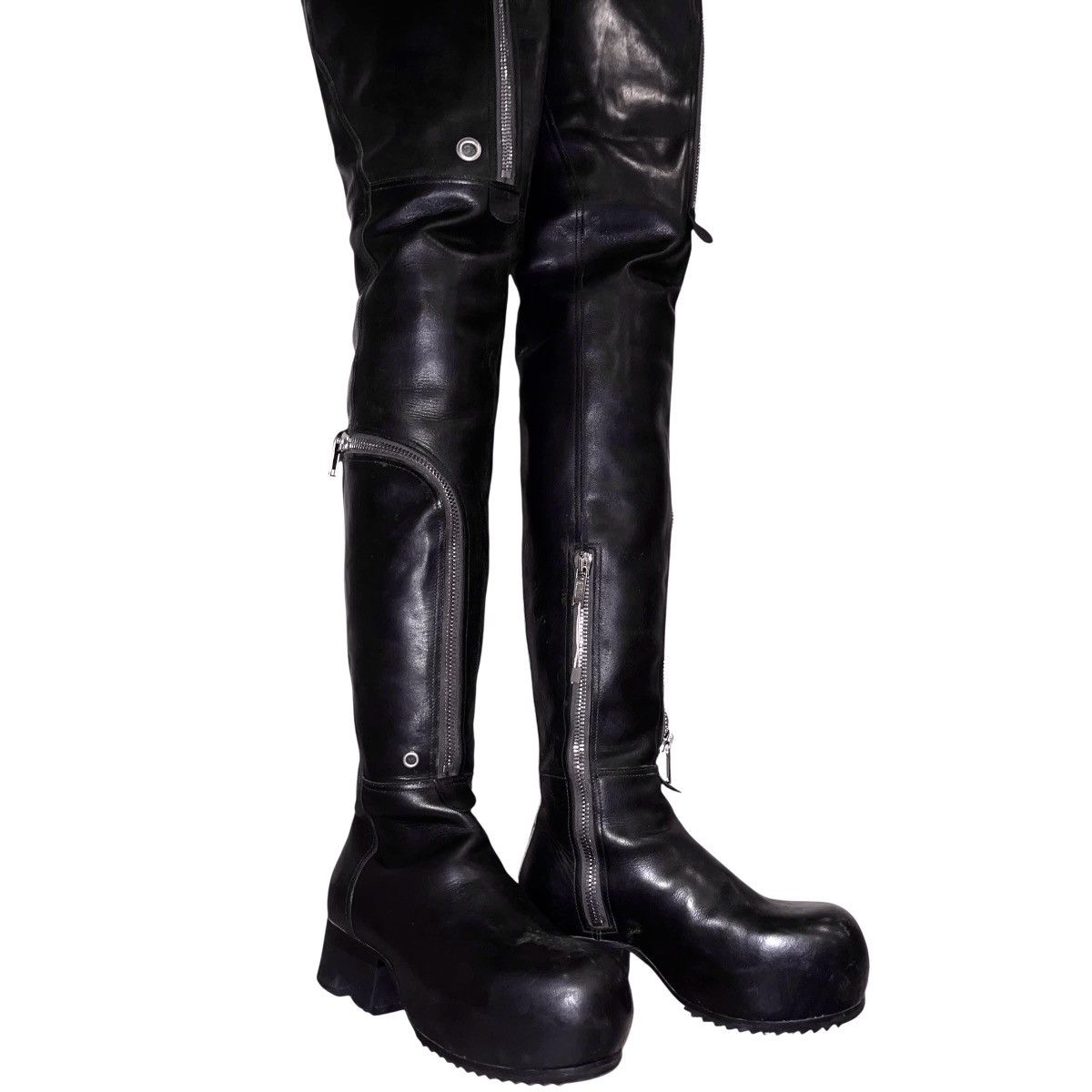 Rick Owens RickOwens Bauhaus Ballast thigh high boots Size US 7 / IT 37 - 6 Thumbnail