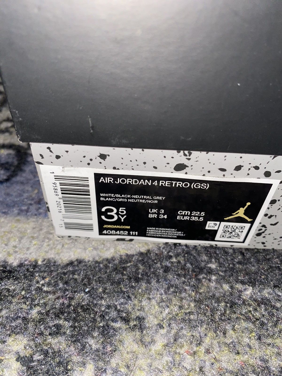 Jordan Brand × Nike Jordan 4 Retro Military Black 3.5Y Grade School Size US 5 / IT 35 - 7 Thumbnail