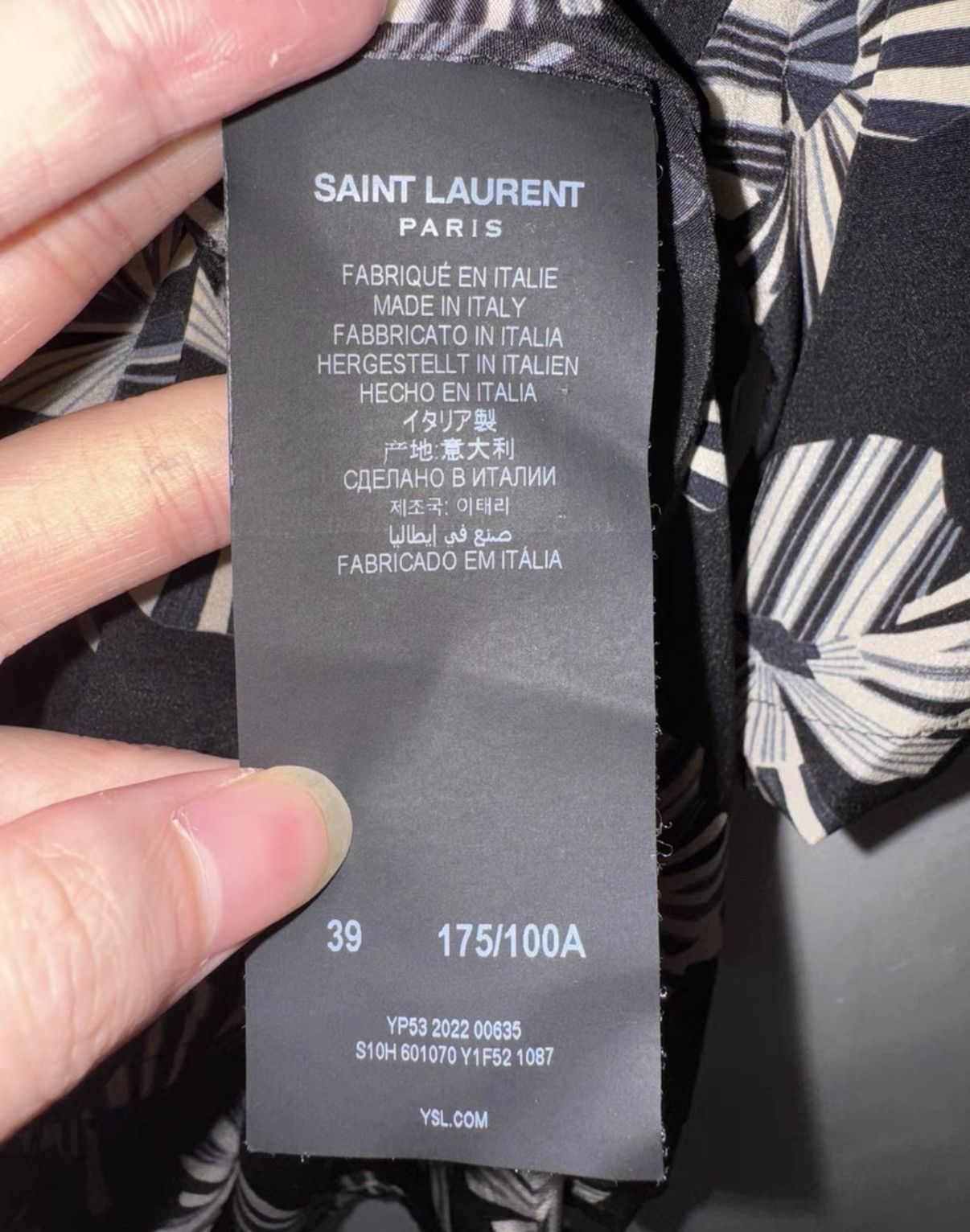 Saint Laurent Paris Saint Laurent Silk All-Over Origami Geometric Floral Shirt Size US L / EU 52-54 / 3 - 7 Thumbnail