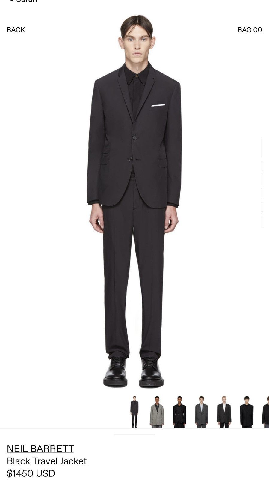 Neil Barrett NEIL BARRETT Black Travel Jacket Size 50S - 2 Thumbnail