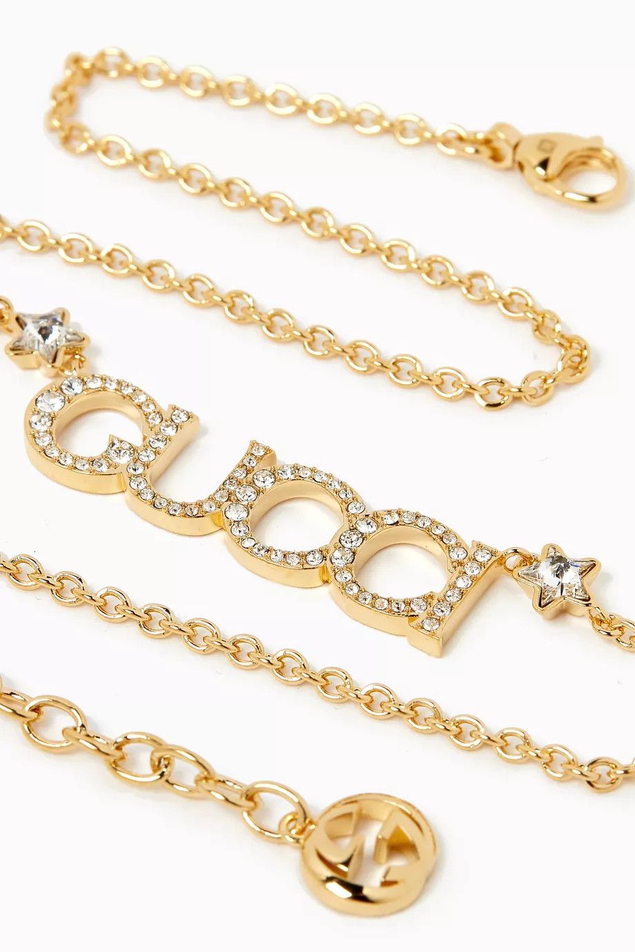 Gucci oc11z0126 Size: OS / Script Crystal Necklace In Gold Size ONE SIZE - 3 Thumbnail