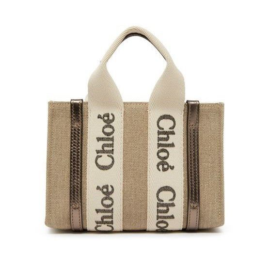 Chloe Chloe Mini Shiny Gray Linen Tote Bag New & Authentic Size ONE SIZE - 3 Thumbnail