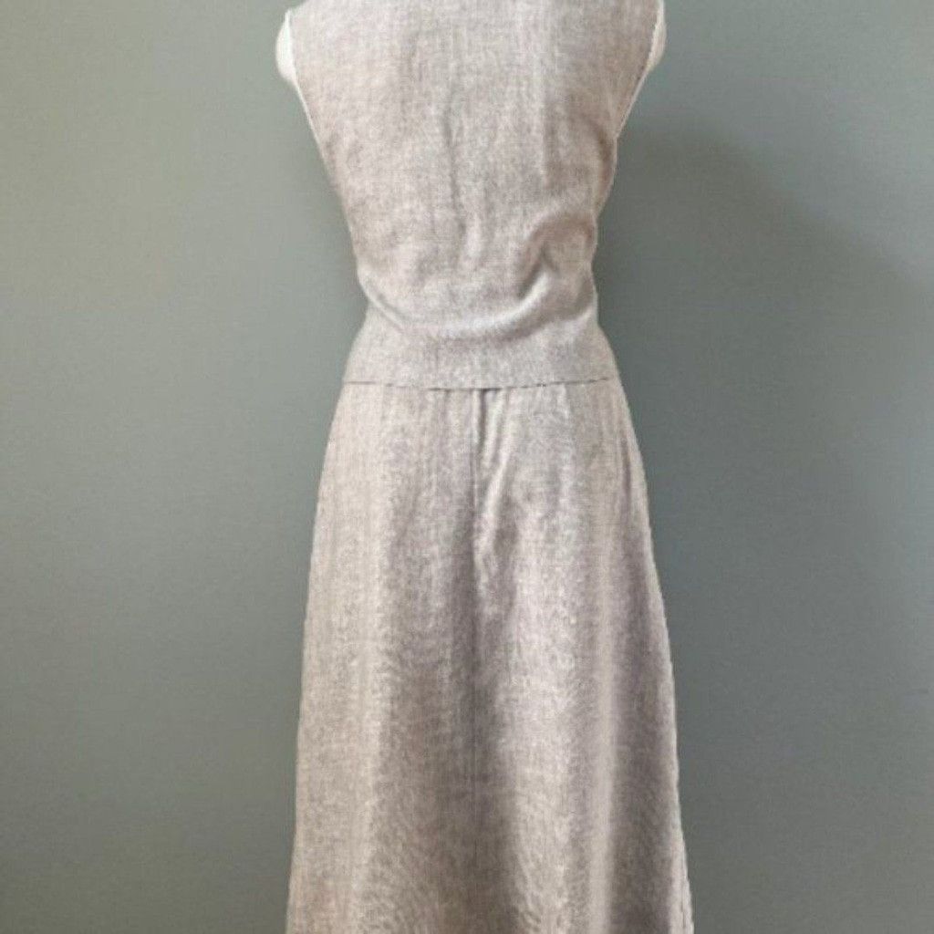 Vintage Vtg 1950s Linen 2pc Embroidered Suit Skirt & Sleeveless Top Size M / US 6-8 / IT 42-44 - 7 Thumbnail