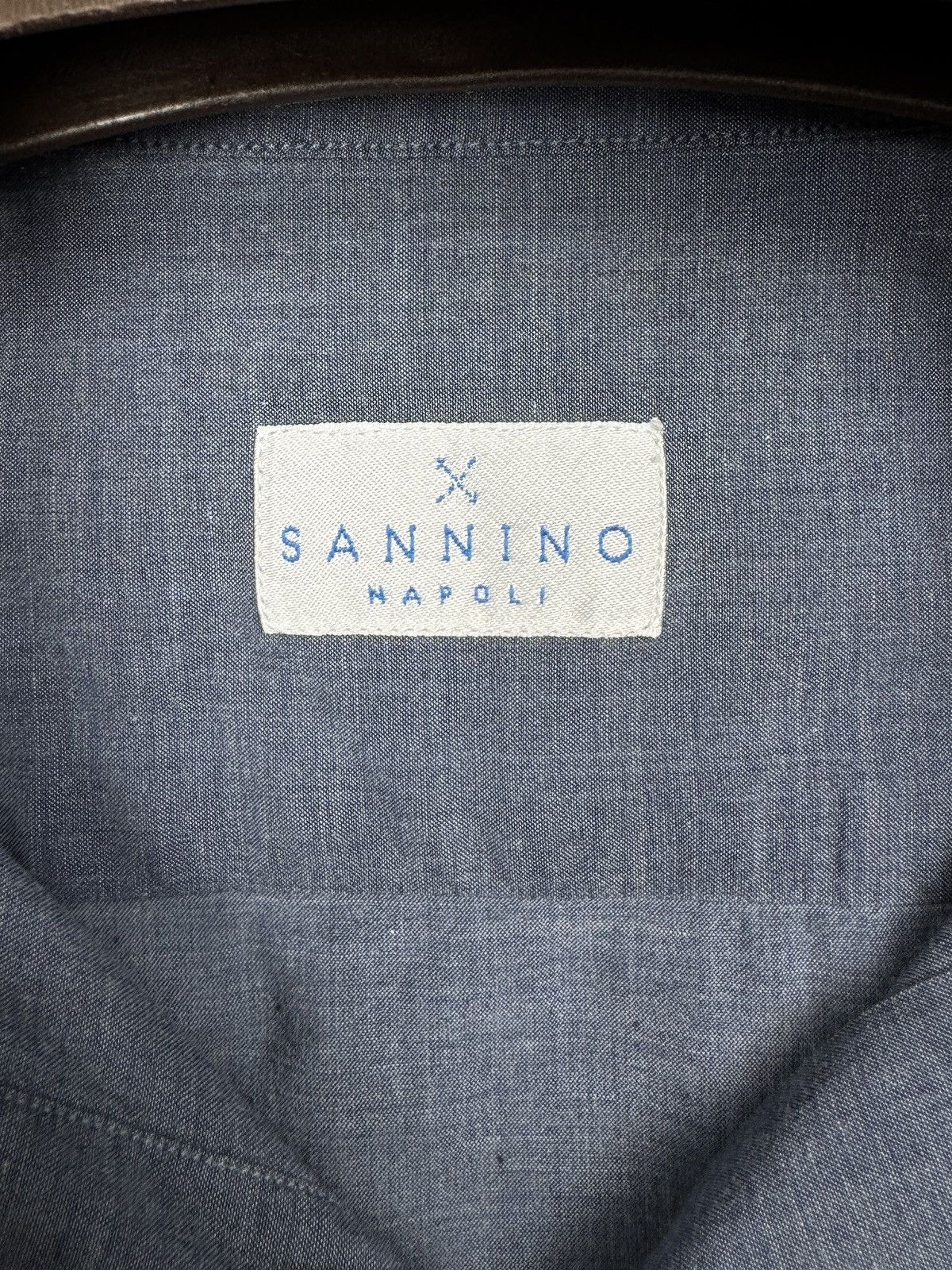 Other Sannino Napoli blue cotton solid classic ls shirt size 16 41 Size US L / EU 52-54 / 3 - 8 Thumbnail