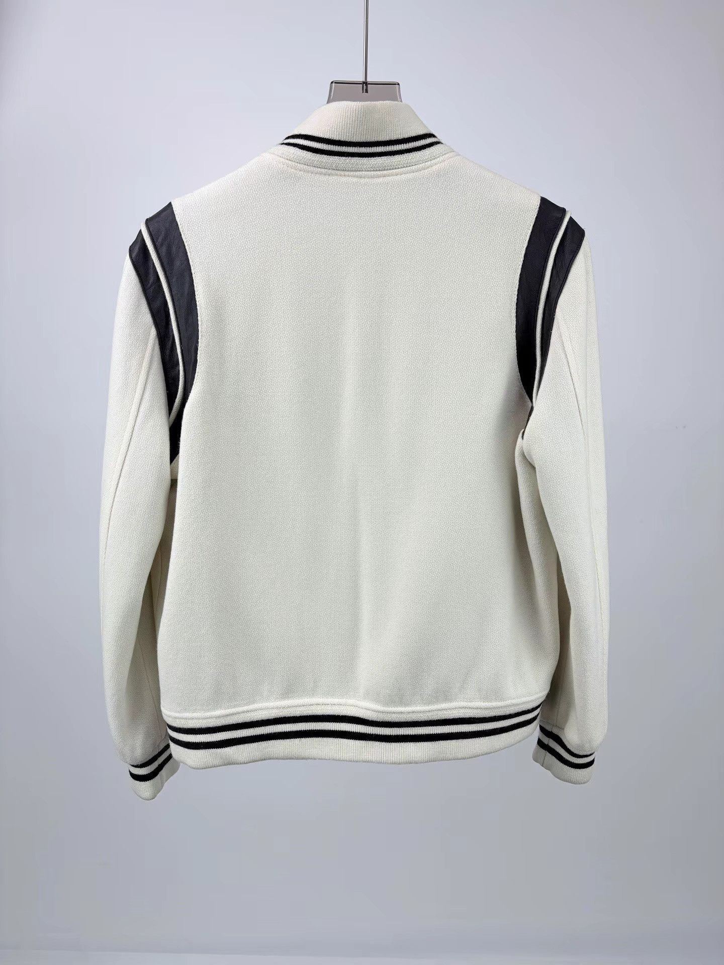 Saint Laurent Paris SAINT LAURENT SLP White Leather Panel Bomber Jacket Size US M / EU 48-50 / 2 - 2 Thumbnail