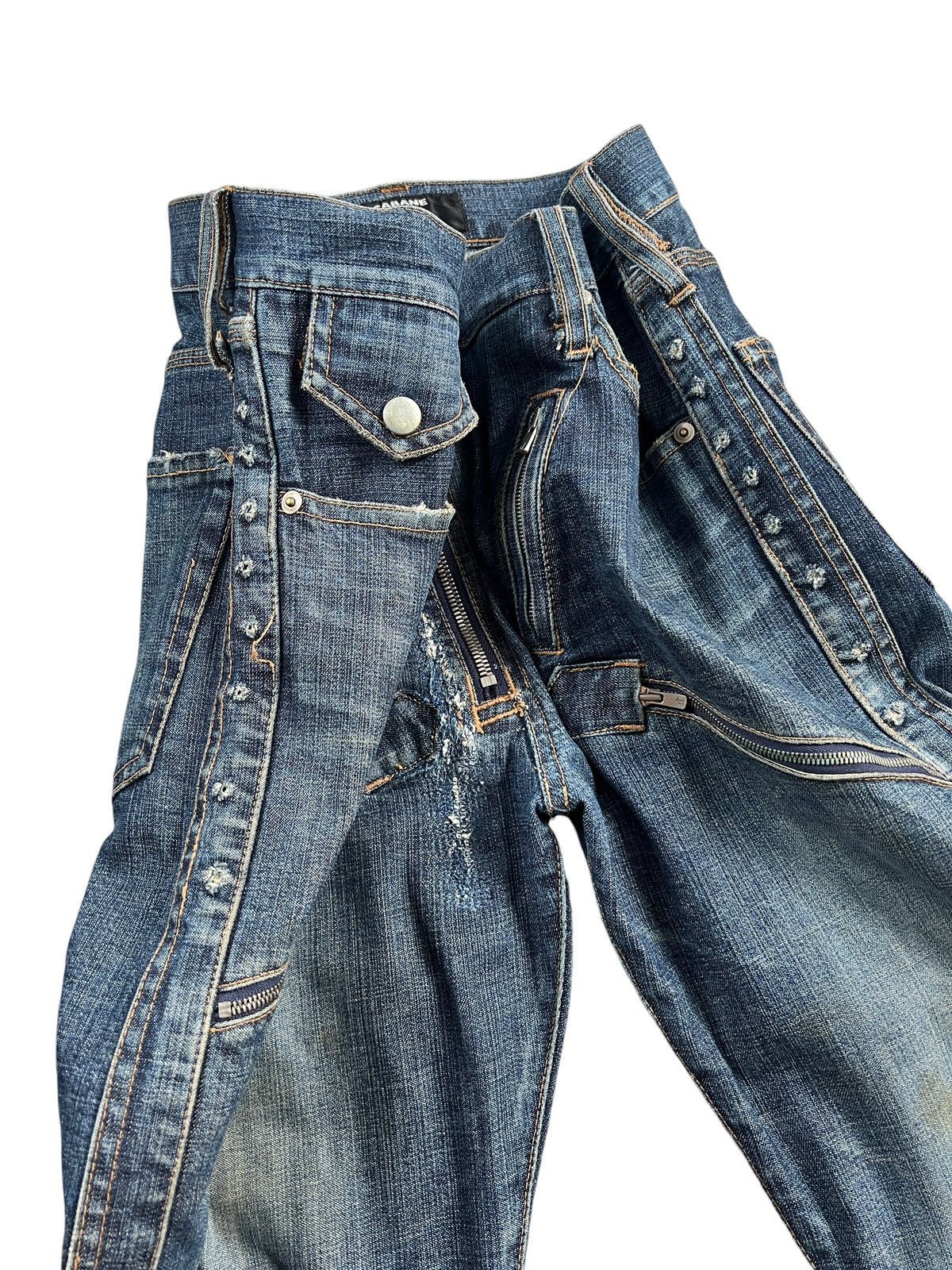 CABANE de ZUCCa × Issey Miyake × Zucca 1990 Cabane de Zucca Zipper Distressed Denim Size US 33 - 9 Thumbnail