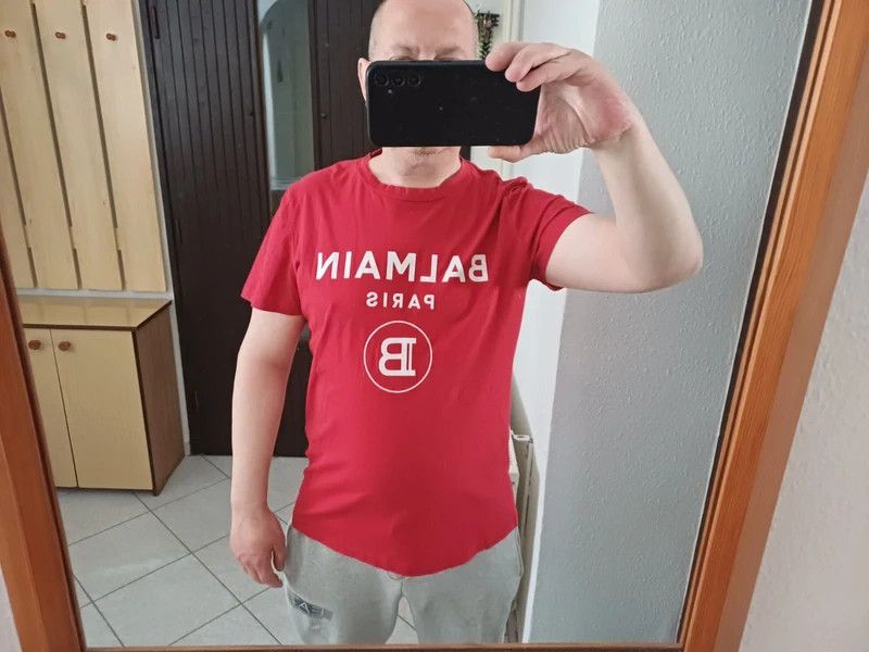 Balmain Original Balmain Paris Men's T-Shirt - Bright Red, Size L Size US L / EU 52-54 / 3 - 10 Thumbnail