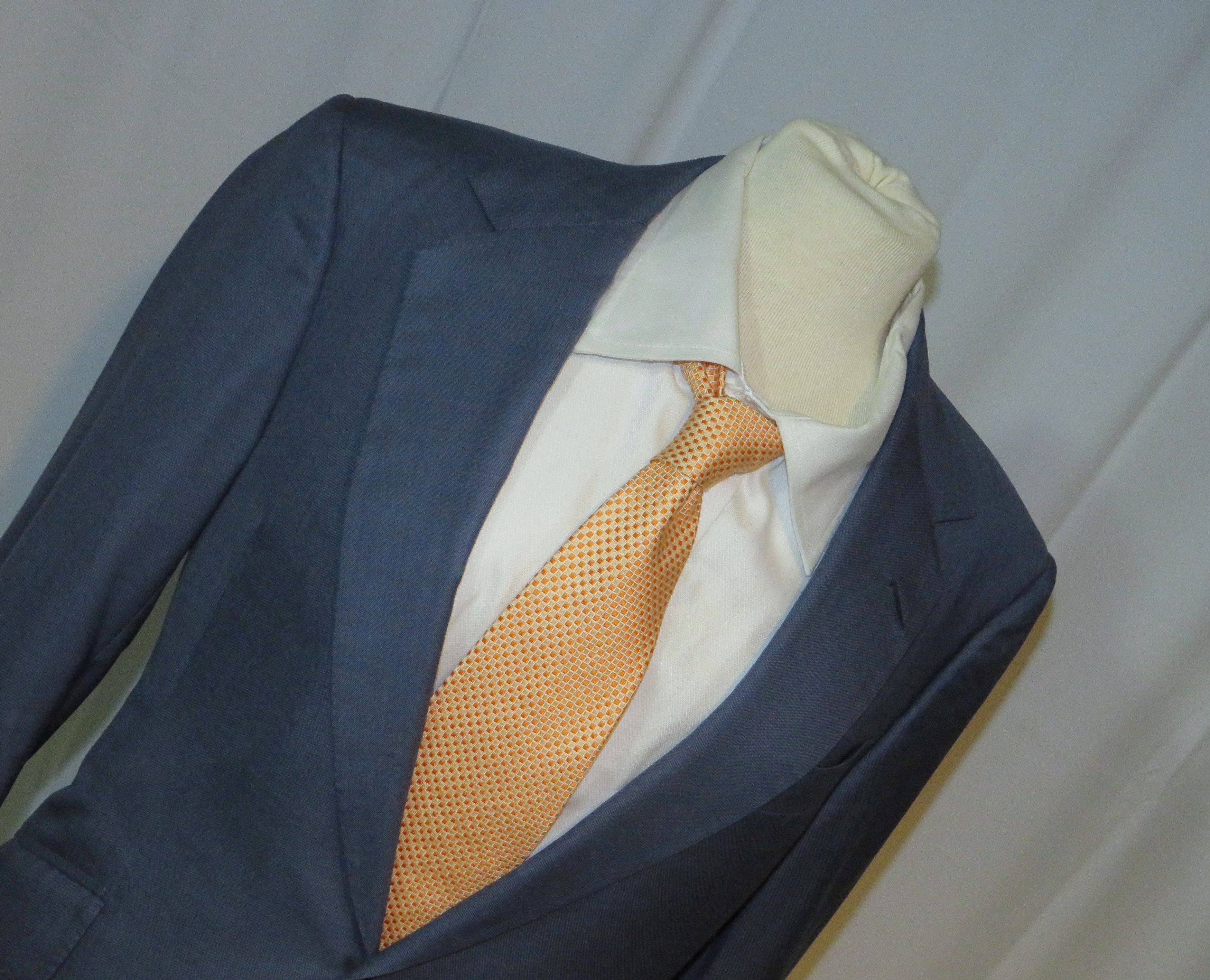 Huntsman Bespoke 2022 Solid Blue One Button Suit 34S Size 34S - 7 Thumbnail