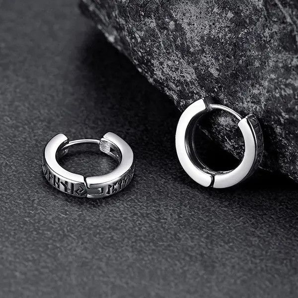 Designer × Jewelry Norwegian Viking Rune Hoop Earrings Size ONE SIZE - 4 Thumbnail