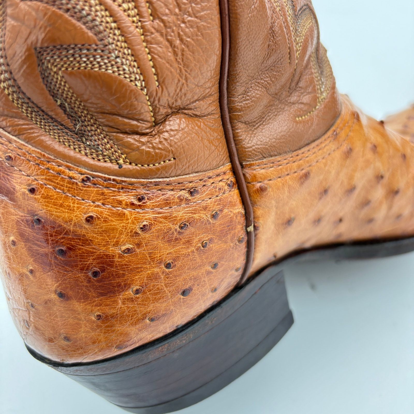 Nocona Boots Vintage 70s Nocona Ostrich Cognac Leather Boots Men's 9D Size US 9 / EU 42 - 15 Thumbnail