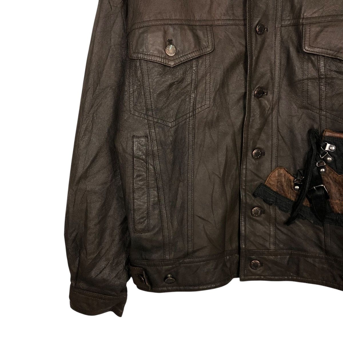 Japanese Brand 🔥VINTAGE BIKER LEATHER JACKET ALL THE WAY ISSEY MIYAKE Size US L / EU 52-54 / 3 - 6 Thumbnail