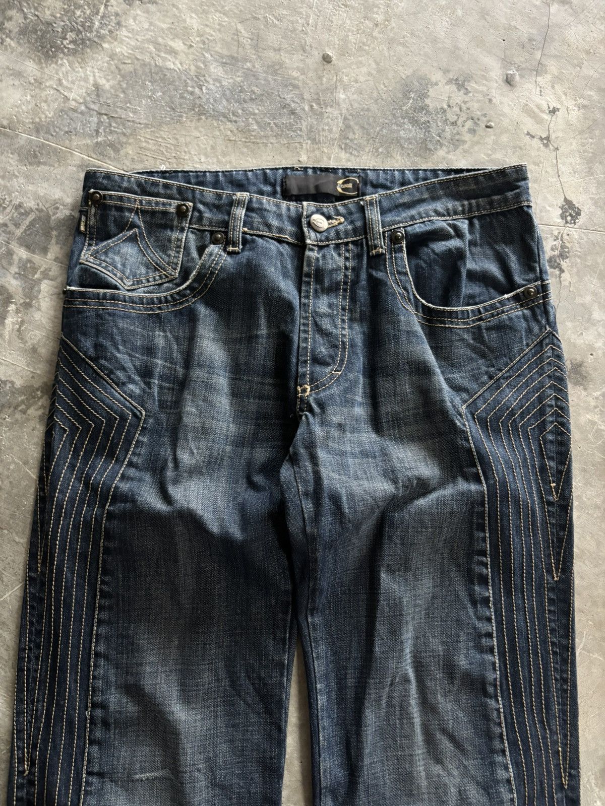 Just Cavalli JUST CAVALLI JEANS SIDE STITCHING ABSTRACT ART STYLE Size US 31 - 2 Thumbnail