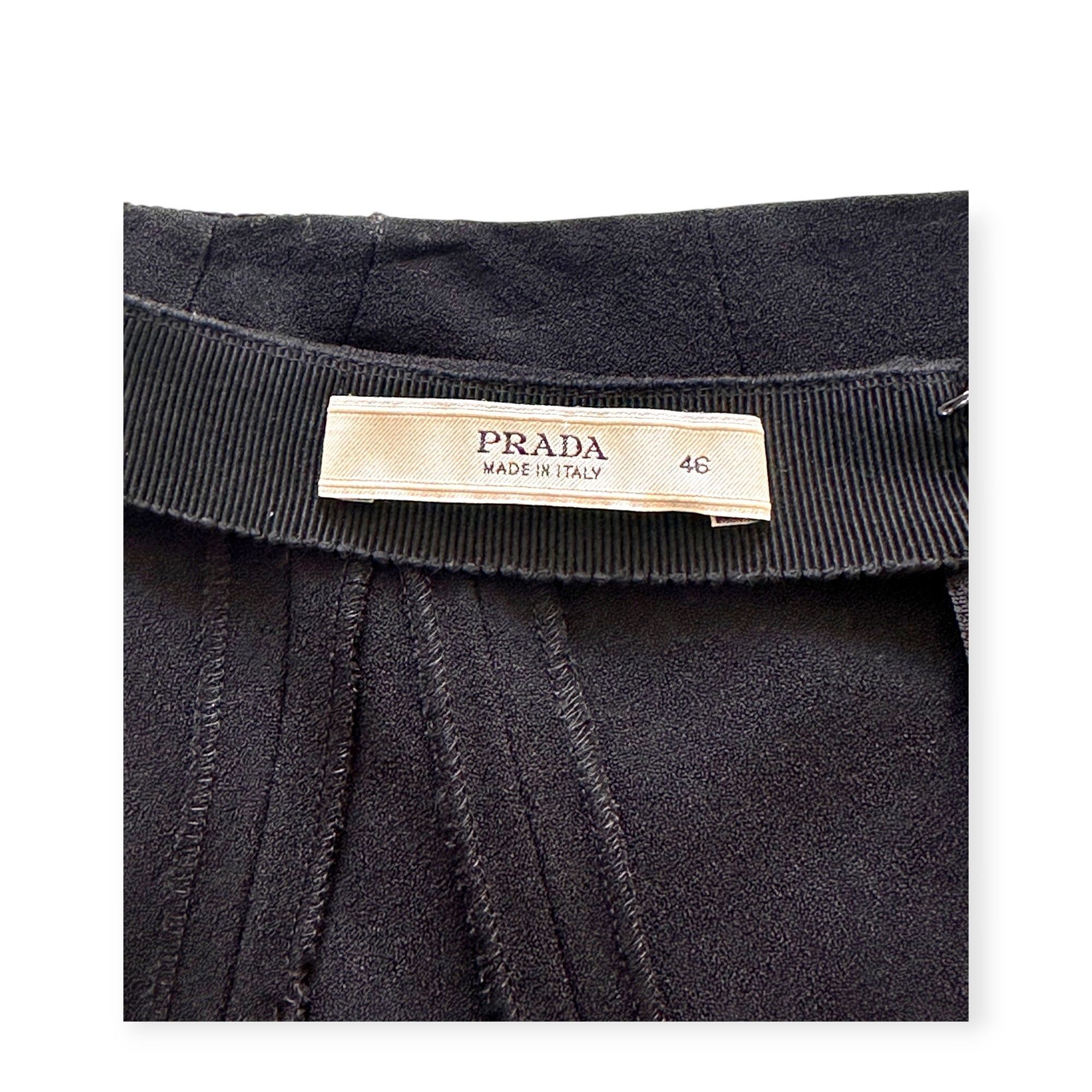 Prada Archival Prada Paneled A-Line Skirt in Dark Navy Crepe Size 32" / US 10 / IT 46 - 3 Thumbnail