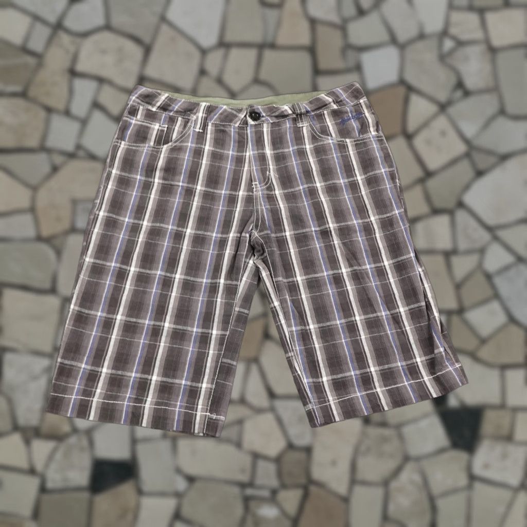VINTAGE Billabong Shorts 32 Brown Gray Plaid Chino Skateboarding Skater Y2K Mens