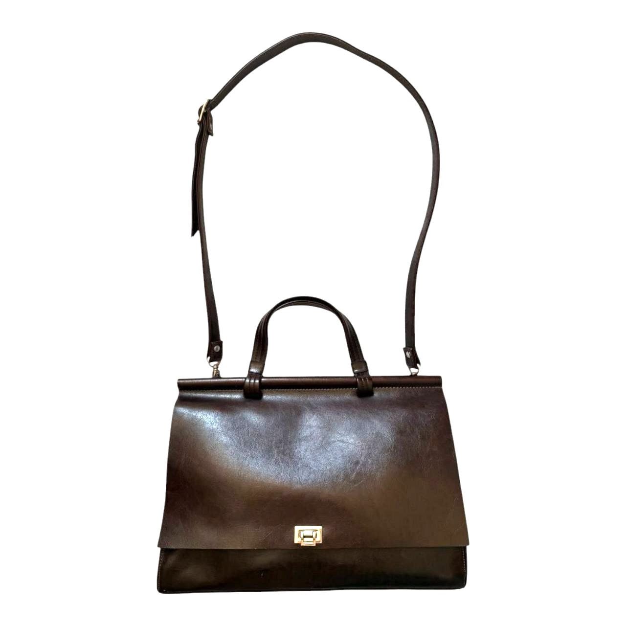 NBDN Nobrandedon Rina Rich Brown Leather Satchel Bag Purse Size ONE SIZE - 1 Thumbnail