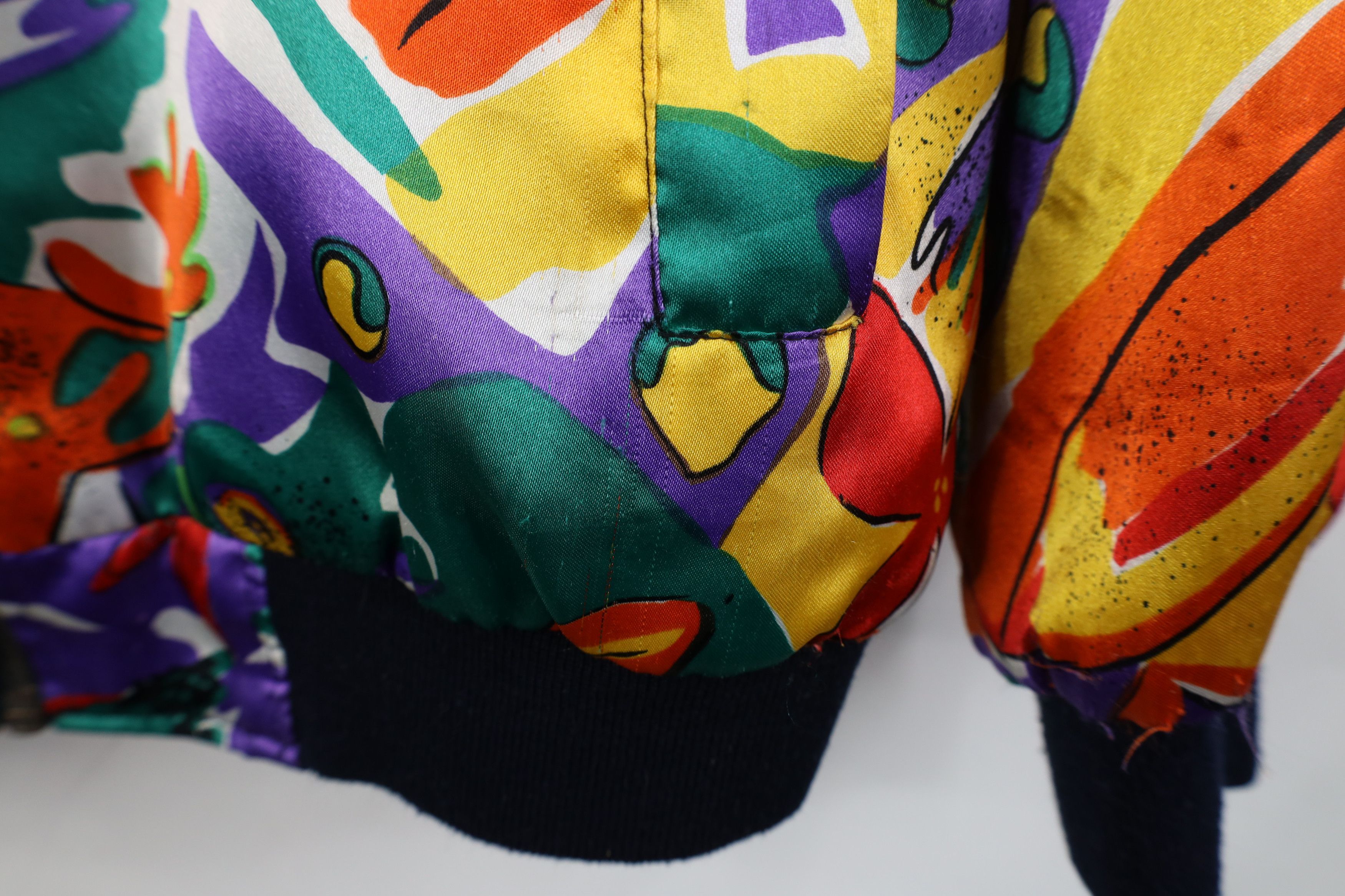 Vintage Vintage 90s Streetwear Flower Full Zip Bomber Jacket Size US L / EU 52-54 / 3 - 8 Thumbnail